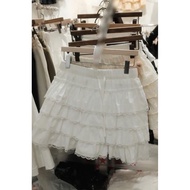 Lace mixed tiered skirt Lace Skirt Midi Skirt