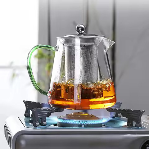 Colorful Heat-resistant glass Teapot 550ml With filter,tea pot Can be heated directly on fire Strain