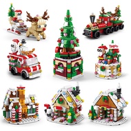 READY STOCK Christmas Tree Candy House Santa Claus Particle Building Blocks Educational Toy Kids Christmas Gift Ideas