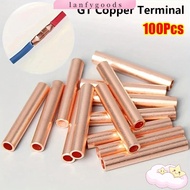 LANFYGOODSS 100Pcs GT Copper Terminal Connecting Tube, Hole Passing Cable Connector Kit Wire Termina