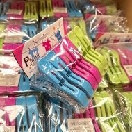 [Sold In Dozens Of 12 Packs] Clothes Pegs Jumbo 1 Pack Of 6 Mixed Colors (Get 72 Pegs)