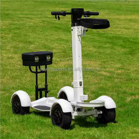 Foldable Golf Carts Electric Scooter 4 Wheel Electric Golf Trolley with Golf Bag Holder