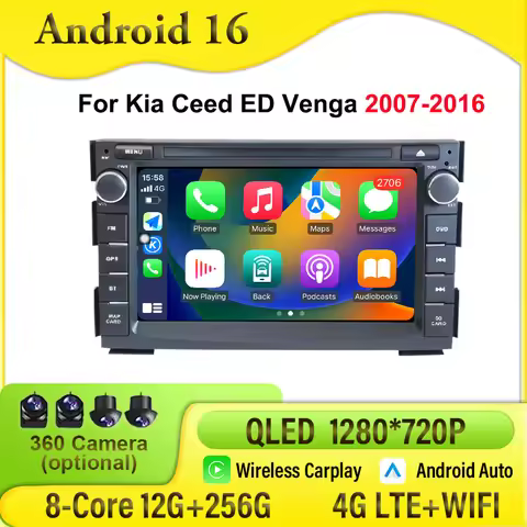 Car Radio Carplay Android Auto For Kia Ceed ED Venga 2007-2016 Multimedia Autoradio Navigation WIFI 