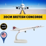 20cm British Airways Concorde Costa dengan Roda Gear Pendaratan Resin Penumpang Kargo Pesawat Kapal 