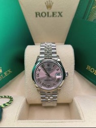 31mm 全新現貨 278240-0014 Datejust 31腕錶蠔式鋼款，搭配粉紅色錶面及紀念型（Jubilee）錶帶。