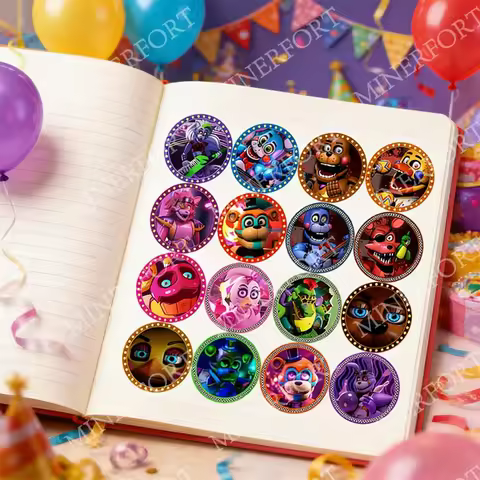 Five Nights at Freddy's Round label 5CM/4CM/3CM FNAF Stickers for Decorating Wedding Birthday Gifts 