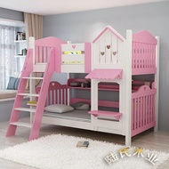 Children s bed wooden bed kids high and low beds double-decker Castle bunk Bed Bed  u0026 A Bed