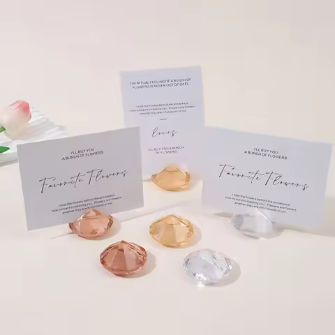 6pcs Acrylic diamond card clip, table name and number card clip for wedding anniversary decoration, 