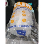 Clear Thinwall Round Bowl 750ml Food Container Food Storage Container
