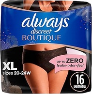 Always Discreet Boutique Adult Incontinence and Postpartum Underwear for Women, Maximum Protection, 