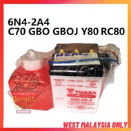 REMPIT Yuasa Bateri Basah 6N4-2A4 100% Original Motor Battery 6n4 HONDA CUB C70 GBO GBOJ Y80 RC80