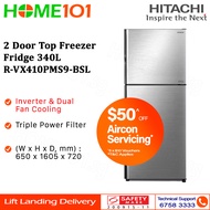 Hitachi 2 Door Top Freezer Fridge 340L R-VX410PMS9