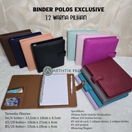 Exclusive Plain Binder Synthetic Leather Size A6/6ring, A5/20 ring, B5/26ring