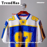 TrendMas 【𝐅𝐑𝐄𝐄 𝐂𝐔𝐒𝐓𝐎𝐌】2024 NFL Edition Jersey Baju Tshirt Lelaki Lengan Pendek Retro Collar Full Sub