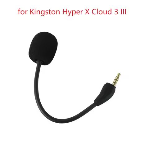 Replacement Game Headphones Mic 3.5mm Elbow 4-section Plug Microphone for Kingston Hyper X Cloud 3 I