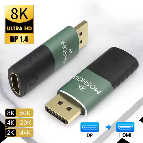 MOSHOU 8K@60Hz DP 1.4 to HDMI 2.1 Cable Adapter Female to Male Convertor for HDTV PS4 PS5 Laptop 4k@