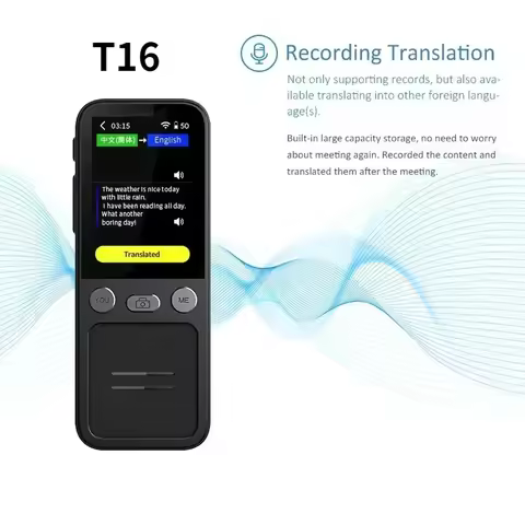 New Voice-Record 3.1 Inch Big Touch Screen Learning Conversion T16 AI Voice Real Time Translator 138