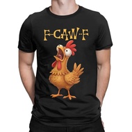 Kemeja-T Kasual Keseronokan F-Caw-F Ayam Ayam F Caw-F Fesyen Baju-T Kapas Lelaki Y2K Pakaian Lengan 