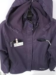 良品衣店--運動品牌 FIVE UP 秋季款深紫色衣十字格紋表布可拆式連帽外套  XL 號
