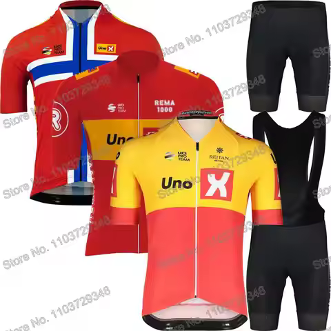 UNO-X Team 2024 France Tour Cycling Jersey Men's Set Summer Cycling Clothing Road Bike Shirt Suit MT