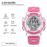 Sanrio zgo Hello Kitty Watch นาฬิกากันน้ำสำหรับกีฬา Jam Tangan Digital เรืองแสงของขวัญสำหรับนักเรียน