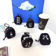 Bowknot Black Soft Universal Earphone Earbuds Mini Storage Zipper Bag with Hook for AirPods Galaxy B