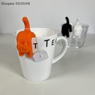 {AKIN} Cat Shaped Tea Bag Holder 3D Cat Shape Tea Bag Ra Tea Infusion Cup Clip Label Party Home Deco