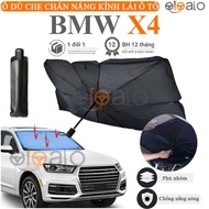 Windshield sunshade for BMW X4 with high quality aluminum coated umbrella - silver and black