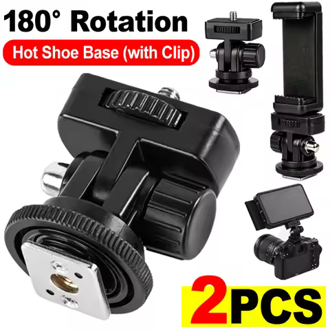 1/4'' Screw Camera Hot Shoe Phone Holder Monitor Flexible Tripod Adapter Mount for iPhone Samsung Ca