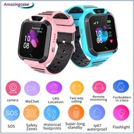 AMAZ Kids Smart Watch Waterproof Sos Positioning Finder Touch-Screen Call Phone Watch Q16s For Boys Girls