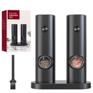 <EX SHOP> Electric Salt and Pepper Grinder Set Adjustable CoarsenessBattery Powered with LED Light S