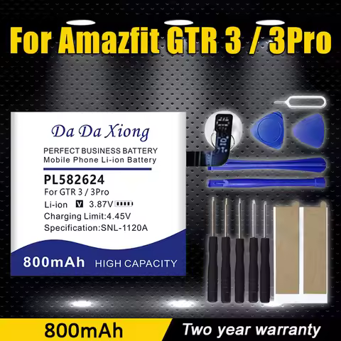 800mAh PL582624 Replacement Battery For Amazfit GTR 3 GTR 3 Pro 3Pro Watch Batteries + Free Tools