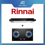 RINNAI RH-S329-PBR 90CM SLIMLINE HOOD + RINNAI RB-782G FLEXIHOB 78CM 2 BURNER GLASS BUILT-IN GAS HOB