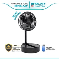 Opolar Oscillating & Rechargeable Portable Folding Stand Fan 8 Inch (10000mAh Battery Capacity) Mode