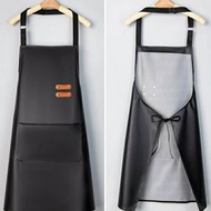 Barista Apron Leather Apron For Cooking Apron WaterProof Apron With Pockets Black Apron