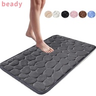 BEADZY Bathroom Floor Mat, Cobblestone Absorbent Bath Mat, Soft Non-slip Thickened Shower Doormat
