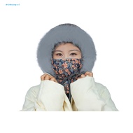 Colorful Print Hat Cold Weather Hat Women's Floral Fleece Lined Balaclava Ski Face Mask Windproof Th