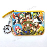Anime One Piece Luffy Zoro Nami Tony Tony Chopper Ezlink Card Pass Holder Coin Purse Key Ring
