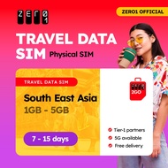 South east Asia SIM Card 7-15 days 1GB - 5GB Data | 4G/5G | Zero1 2GO full speed Travel Data SIM
