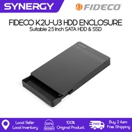 Fideco K2U-U3 HDD Enclosure for 2.5 Inch SATA HDD & SSD, with USB 3.0 Connection