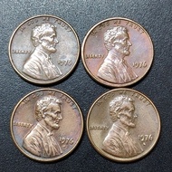US Lincoln Memorial Penny 1976 (4 Coins )