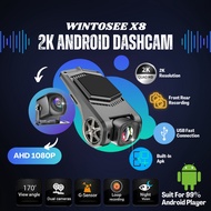 Wintosee X8 Android Dashcam 2K Camera Front Rear Recording AHD Camera Car Dashcam