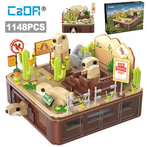 Cada 1148PCS Desert City Retro Groundhog Building Blocks Friends Mechanical Drive Education Bricks T