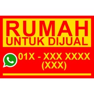 BANNER RUMAH UNTUK DISEWA/DIJUAL KILANG UNTUK DISEWA/JUAL KEDAI UNTUK DISEWA/JUAL BANNER MURAH 2X3