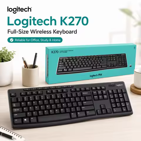Logitech K270 Wireless Keyboard: Full Size Silent Computer Keyboard with Media Keys - Spill Resistan