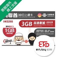 中國聯通 - 30日【阿聯酋】 (首4GB高速數據) 4G/3G 無限上網卡數據卡Sim咭