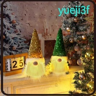 YUEJI Christmas Gnome Figurine, Fabric Sequin Pointed Hat Lighted Gnome Decoration,  Freestanding Li