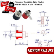 MERAH HITAM BINDING POST BANANA PLUG SPEAKER JACK SOCKET CONNECTOR RED BLACK 4 MM BY PRIA JKT