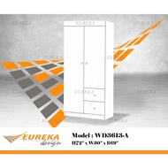 EUREKA 2.5ft Wardrobe 2 Door Storage Bedroom / Almari (Deliver & Installation Klang Valley) TYZ
