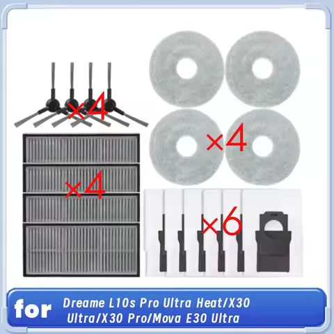 A26T-18 Pcs For Dreame L10s Pro Ultra Heat/X30 Ultra/X30 Pro/Mova E30 Ultra Robot Vacuum Cleaner Swe